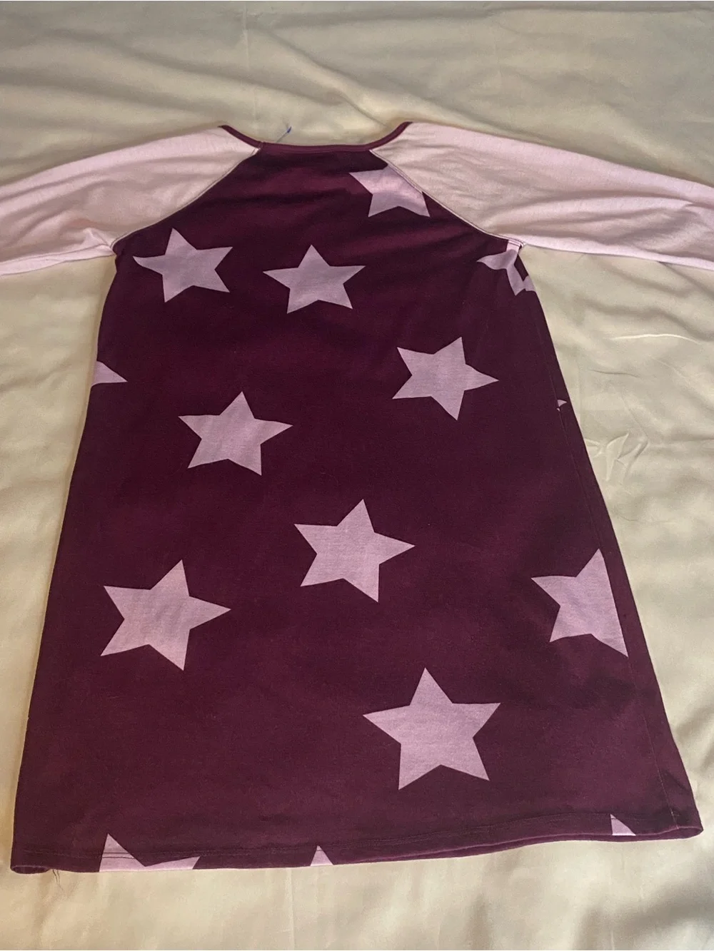 Kids Star Raglan Nightgown - Purple/Pink